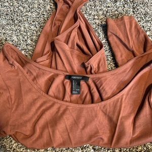 Forever 21 3/4 sleeve Bodysuit Burnt Orange size L